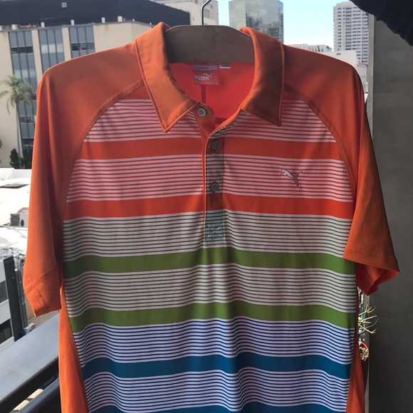 Puma Striped Golf Shirt - Picture 3 of 5